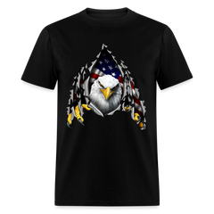 American Flag Eagle Ripping Out tee shirt - black