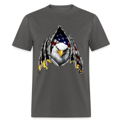 American Flag Eagle Ripping Out tee shirt - charcoal