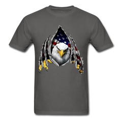 American Flag Eagle Ripping Out tee shirt - charcoal