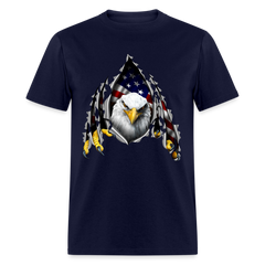 American Flag Eagle Ripping Out tee shirt - navy