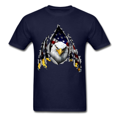 American Flag Eagle Ripping Out tee shirt - navy