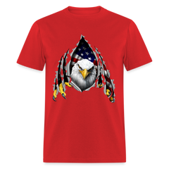 American Flag Eagle Ripping Out tee shirt - red
