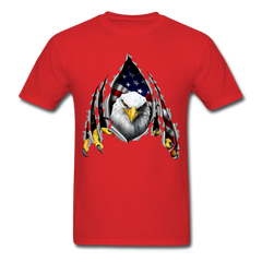American Flag Eagle Ripping Out tee shirt - red