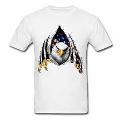 American Flag Eagle Ripping Out tee shirt - white