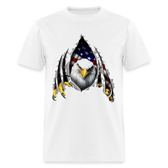 American Flag Eagle Ripping Out tee shirt - white