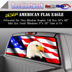 american flag eagle window graphic
