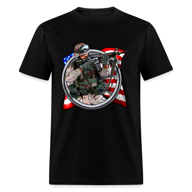 American Soldier Flag tee shirt - black
