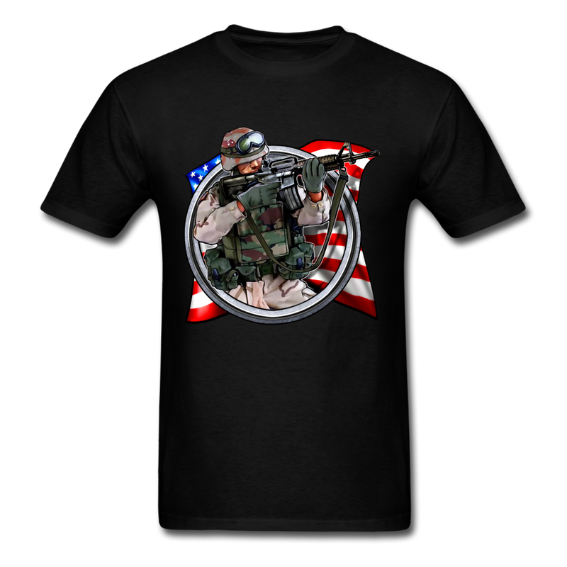 American Soldier Flag tee shirt - black