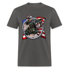 American Soldier Flag tee shirt - charcoal