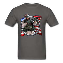 American Soldier Flag tee shirt - charcoal