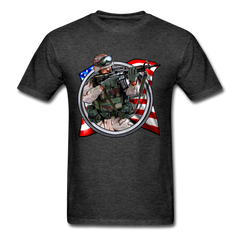 American Soldier Flag tee shirt - heather black