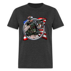 American Soldier Flag tee shirt - heather black
