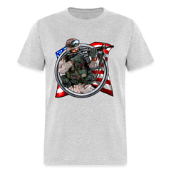 American Soldier Flag tee shirt - heather gray