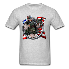 American Soldier Flag tee shirt - heather gray