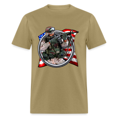 American Soldier Flag tee shirt - khaki