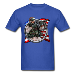 American Soldier Flag tee shirt - royal blue