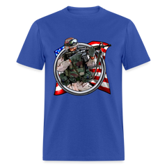 American Soldier Flag tee shirt - royal blue