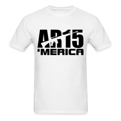 AR15 MERICA design tee shirt with black logo - white