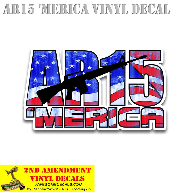AR15 'MERICA Vinyl Decal 2A gun stickers