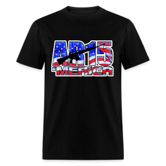 AR15 MERICA with flag design tee shirt - black