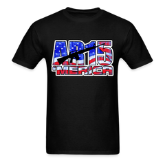 AR15 MERICA with flag design tee shirt - black