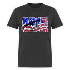 AR15 MERICA with flag design tee shirt - heather black
