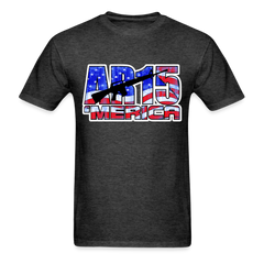 AR15 MERICA with flag design tee shirt - heather black