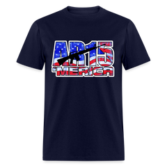 AR15 MERICA with flag design tee shirt - navy
