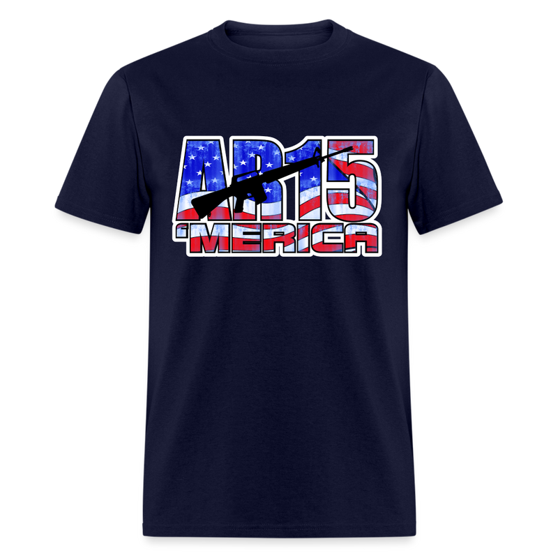AR15 MERICA with flag design tee shirt - navy