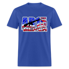 AR15 MERICA with flag design tee shirt - royal blue