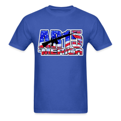 AR15 MERICA with flag design tee shirt - royal blue