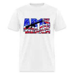 AR15 MERICA with flag design tee shirt - white