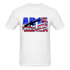 AR15 MERICA with flag design tee shirt - white