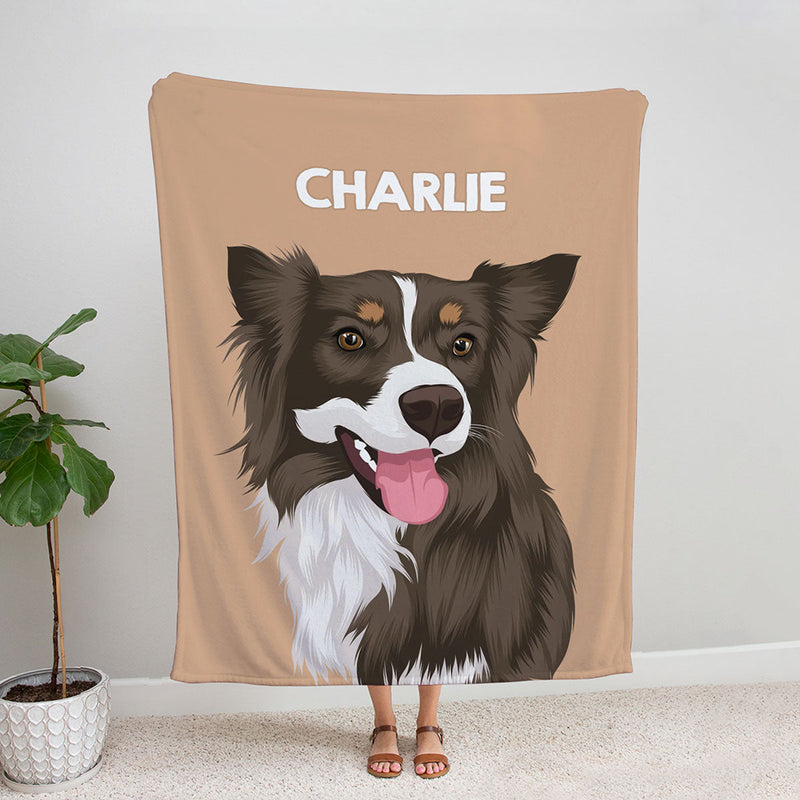 Custom Dog Portrait Blanket