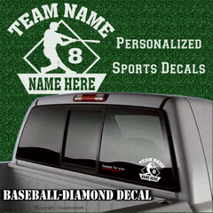 custom personalized vinyl baseball diamond batter decal sticker