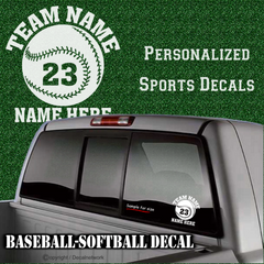 custom personalized vinyl baseball softball decal sticker