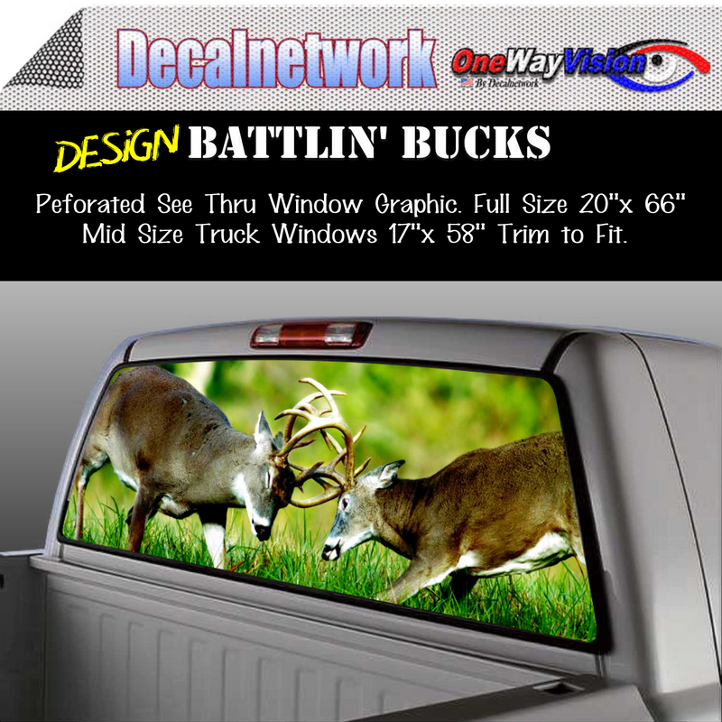 battlin bucks whitetail deer window graphic