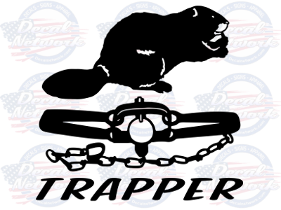beaver trapper trapping vinyl decal