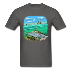 Bone Fishing tee shirt - charcoal