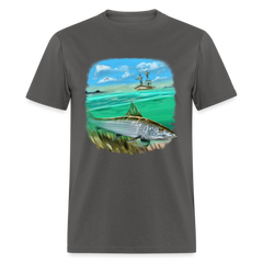 Bone Fishing tee shirt - charcoal