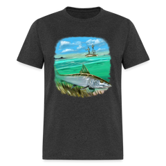 Bone Fishing tee shirt - heather black