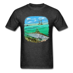 Bone Fishing tee shirt - heather black