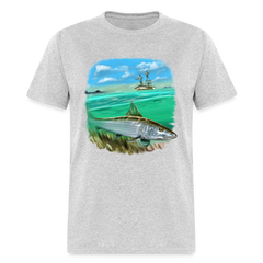 Bone Fishing tee shirt - heather gray