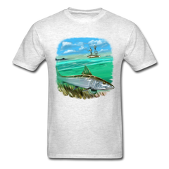 Bone Fishing tee shirt - light heather gray
