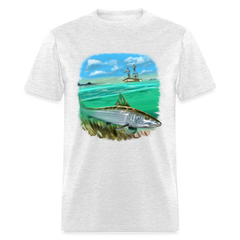 Bone Fishing tee shirt - light heather gray