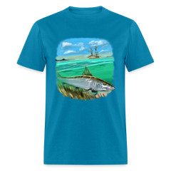 Bone Fishing tee shirt - turquoise