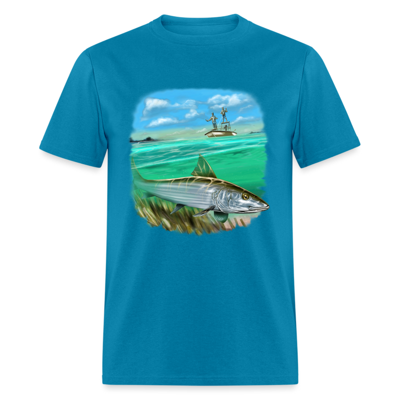 Bone Fishing tee shirt - turquoise