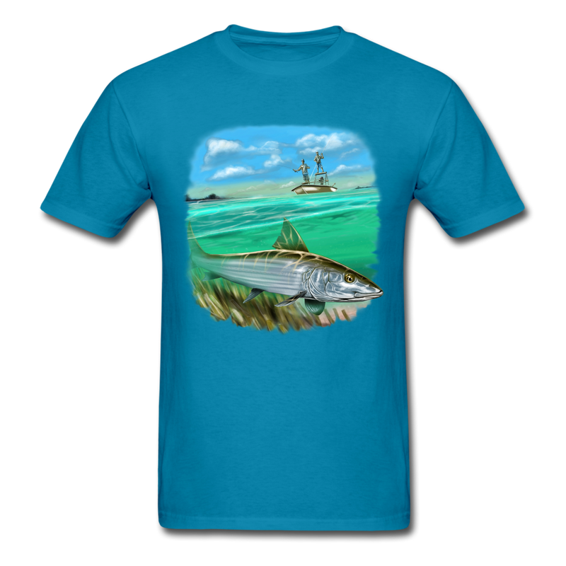 Bone Fishing tee shirt - turquoise