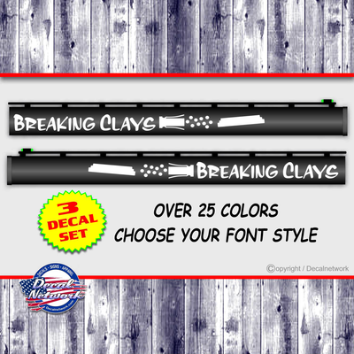 breaking clays skeet shooting trap vinyl gun barrel decals