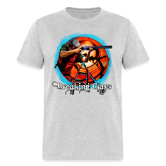 Breaking Clays Skeet Trap shooting tee shirt - heather gray